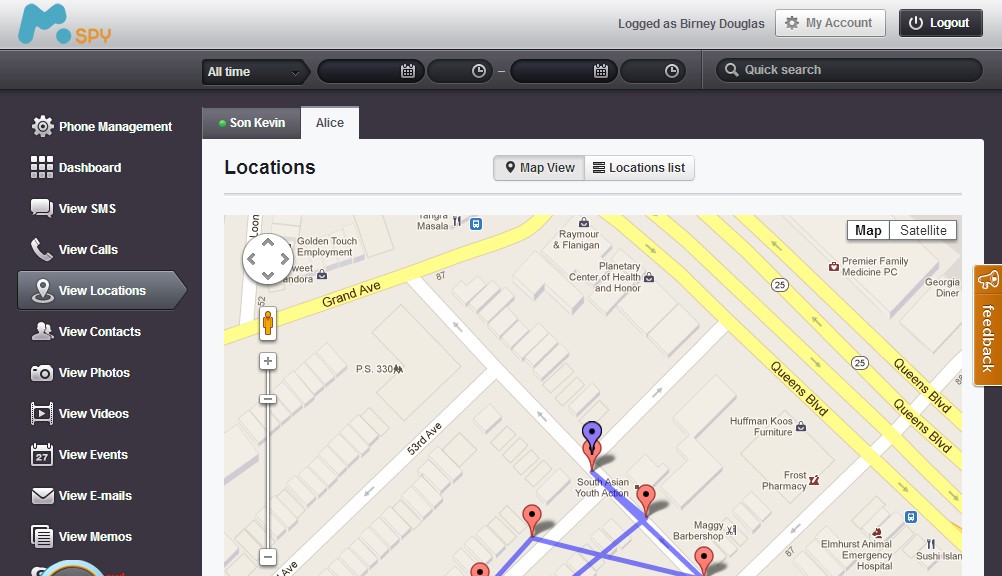 traqueur GPS mspy screenshot